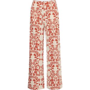 ICHI Ihkate Print Wide Casual Zakelijke Broek Dames - Fiesta Flower Aop