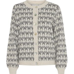 Ichi Vest Beige - Stijlvol Vest met Ronde Hals en Knoopsluiting