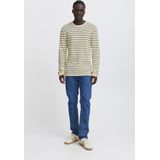 BLEND - BHAjlan - Gebreide Trui - Beige / Olijfgroen