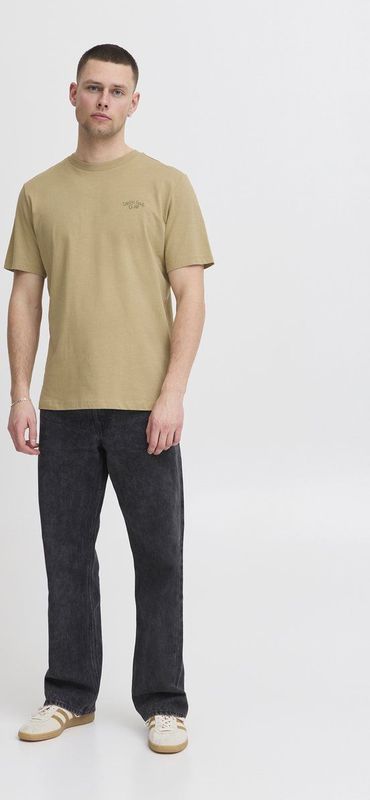 BLEND - BHJAMEY - Shirt - Bruin - Katoen - Ronde Hals - Kwartmouw