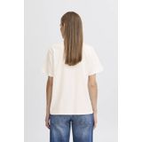 ICHI T-shirt - Wit - Katoen - Regular Pasvorm