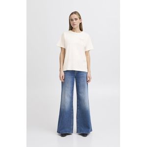 ICHI T-shirt - Wit - Katoen - Regular Pasvorm