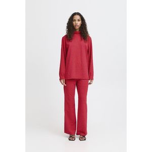 ICHI - Straight Casual Broek - Rood