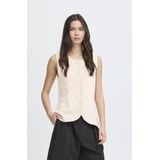 Ichi - Ecru Blouse - Dames - Natuurlijk - Met Knopen