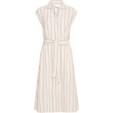 ICHI - Zomerjurk - Ecru - Korte Jurk - Linnen