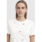 Ichi - T-shirt - Luchtig - Ronde Hals - Korte Mouwen - Geborduurde Motieven