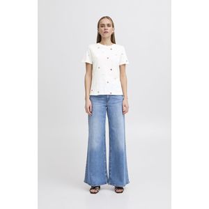 Ichi - T-shirt - Luchtig - Ronde Hals - Korte Mouwen - Geborduurde Motieven