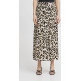 Ichi - Rok - Beige - Dierenprint - Elastische Taille