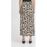 Ichi - Rok - Beige - Dierenprint - Elastische Taille