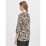 ICHI - IHMARRAKECH - Blouse - Beige - Dierenprint - Driekwart Mouw