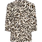 ICHI - IHMARRAKECH - Blouse - Beige - Dierenprint - Driekwart Mouw