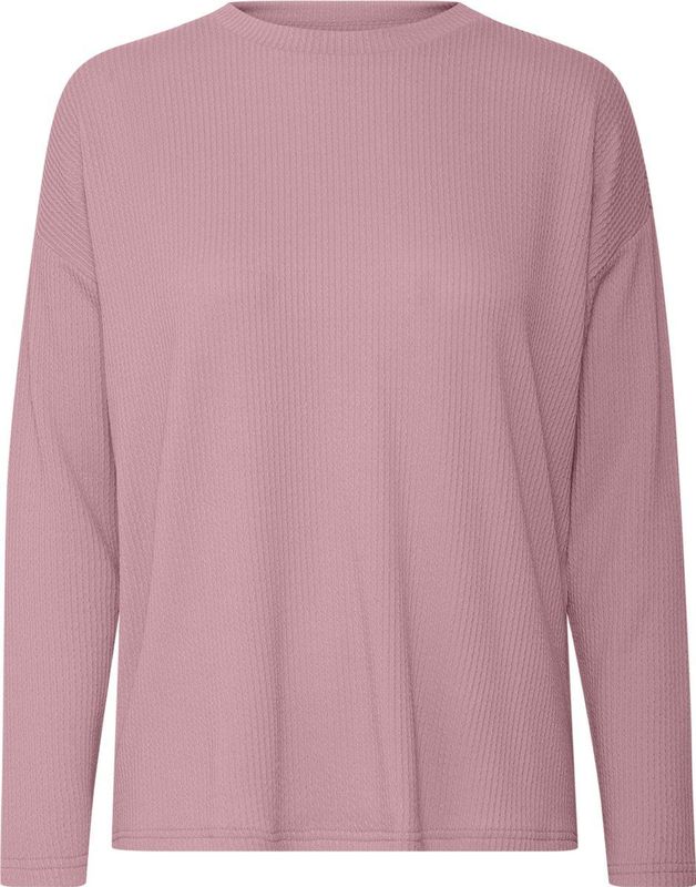 T-shirt - Effen - Jersey - Overcut Schouder - Lange Mouw - Losse Pasvorm