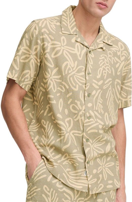 SDPaiman - Overhemd - Groen - Linnen - Regular Fit - Kwartmouw