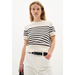 InWear Trui ecru (Maat: S) - Streep - Halslijn: Ronde hals,