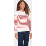 Pullover - Regular Fit - Wit - Rood