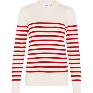 Pullover - Regular Fit - Wit - Rood