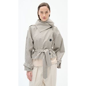 Umaya Trenchcoat - Kleur: Neutral Check