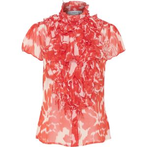 Saint Tropez - LiljaSZ Crinkle SS Shirt - Blouse - Poinciana Water Blooms