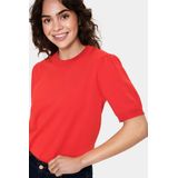 Saint Tropez - Milasz Ss Pullover - Gebreid - Flame Scarlet - 80% Viscose, 20% Polyamide