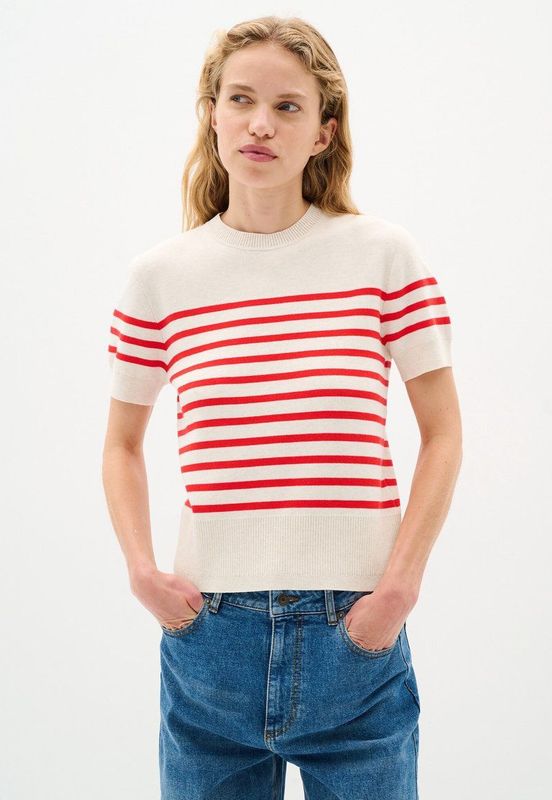 About You - Trui Wallis - Gestreept - Kwartmouw - Normale Pasvorm