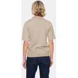 Gebreide Trui - Mélange - Knitwear - Knoopsluiting - Halve Mouw