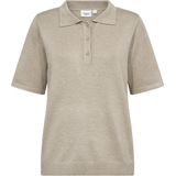 Gebreide Trui - Mélange - Knitwear - Knoopsluiting - Halve Mouw