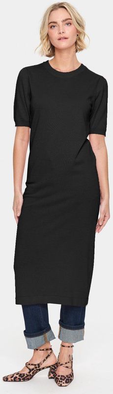 Jurk - Regular Fit - Midi Lengte - Zwart - 80% Viscose (LENZING™ ECOVERO™)