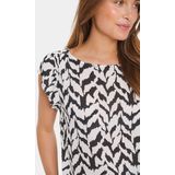 Blouse - Gevoerde Zoom - Viscose - All-over Patroon - Losse Pasvorm