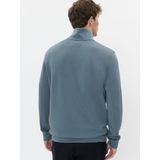 Matinique - MAkade - Sweater - Grijsblauw - Regular Fit - Halve Rits