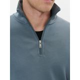 Matinique - MAkade - Sweater - Grijsblauw - Regular Fit - Halve Rits