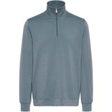 Matinique - MAkade - Sweater - Grijsblauw - Regular Fit - Halve Rits