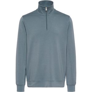 Matinique - MAkade - Sweater - Grijsblauw - Regular Fit - Halve Rits