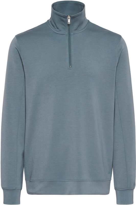 Matinique - MAkade - Sweater - Grijsblauw - Regular Fit - Halve Rits