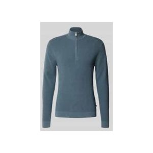 Matinique - Trui - Petrol - Lagune Z - Geribbeld Gebreid - Halve Rits