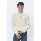 Matinique - MAkerone - Trui - Ecru - Met Wol en Ingebreid Patroon