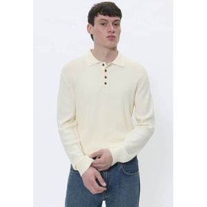 Matinique - MAkerone - Trui - Ecru - Met Wol - Ingebreid Patroon