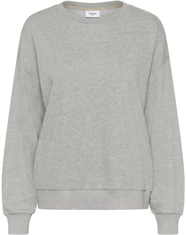 Saint Tropez - Sweatshirt - Mist Grey Melange - Lange Mouwen - Ronde Hals
