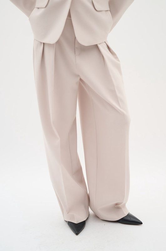 InWear - Bryelleiw Wide Pant - Beige - Pantalon - Gerecycled Polyester