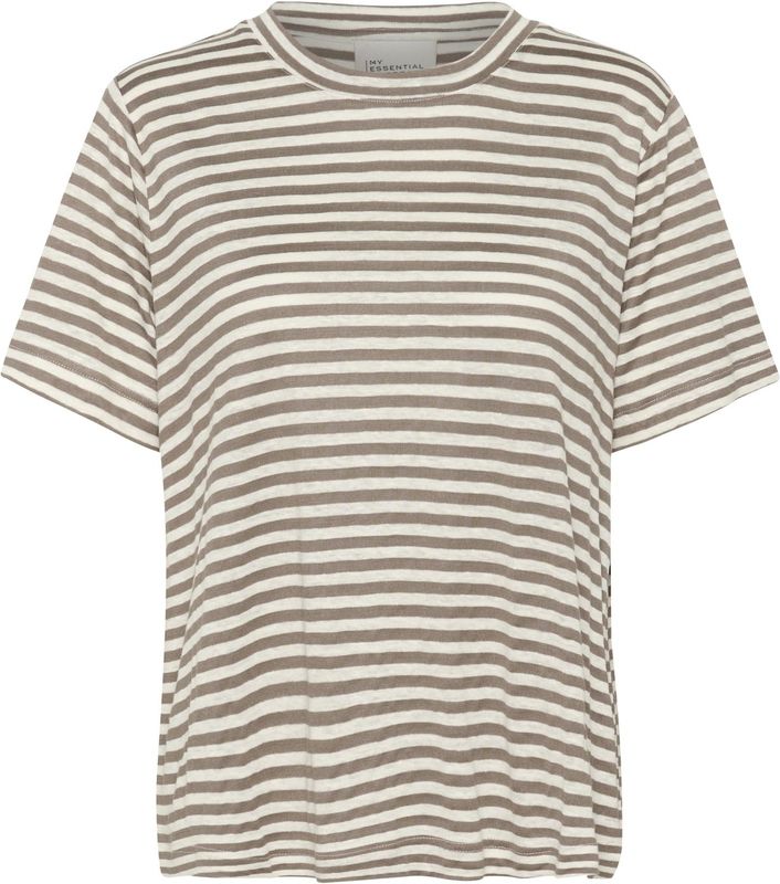 My Essential Wardrobe - Lisamw - T-shirt - Zand - Katoen