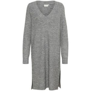 KAFFE - Juno - Gebreide Damesjurk - V-hals - Driekwartmouwen