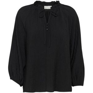 Kaffe - Blouse 'Lianna' - Zwart - Blouseshirt - Driekwart Mouw