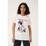 Kaffe Shirt 'KA Rita'  crème / rosa / zwart / wit