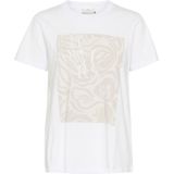 Kaffe Shirt 'KA Rita'  crème / rosa / zwart / wit