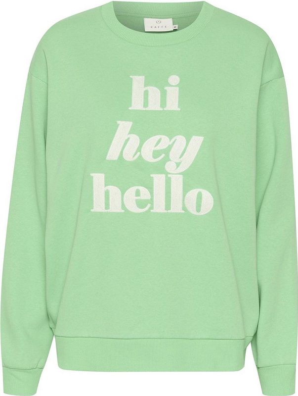 Kaffe - Sweatshirt - Ronde Hals - Zwart - 85% Katoen 15% Polyester