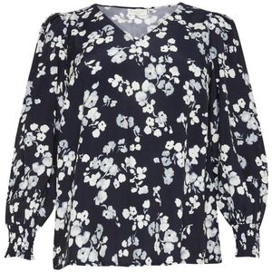 KAFFE - Kcalicia - Blouse - Viscose - Lange Mouwen - V-hals - Allover Print