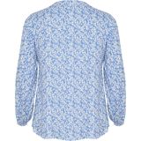Blouse met lange mouwen Regular fit Blue/Chalk Graphic Print blue white