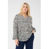 Blouse met lange mouwen Regular fit Chalk/Black Graphic Lines white black