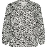Blouse met lange mouwen Regular fit Chalk/Black Graphic Lines white black