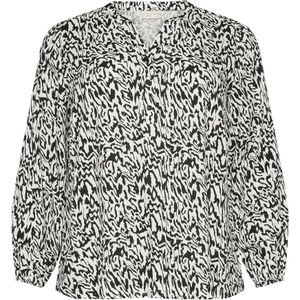 Blouse met lange mouwen Regular fit Chalk/Black Graphic Lines white black