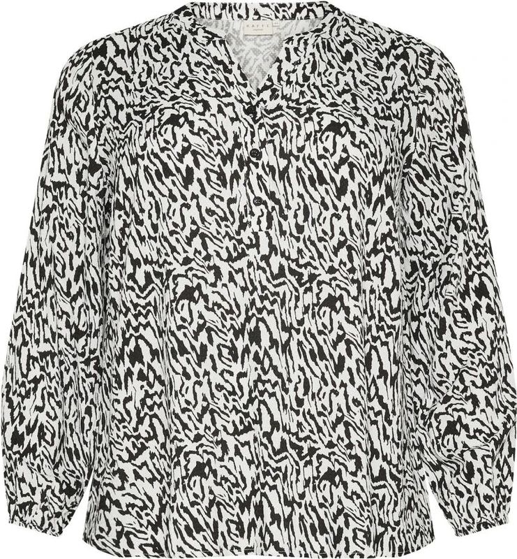 Blouse met lange mouwen Regular fit Chalk/Black Graphic Lines white black